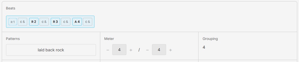 On beat and off beats shown in Dorelog's Pulse Editor