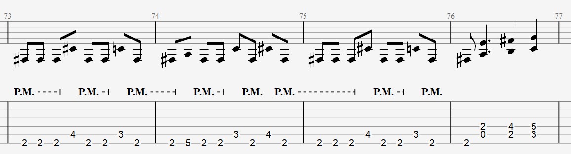 Riff durante los ultimos solos de "Panic Attack" de Judas Priest