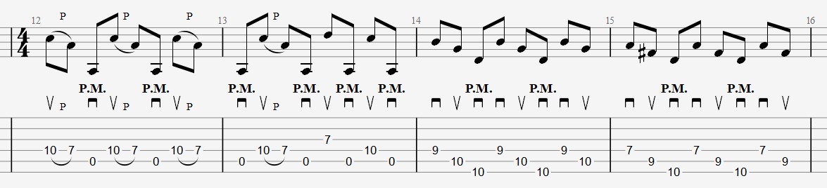 Riff completo del verso de "Panic Attack" de Judas Priest